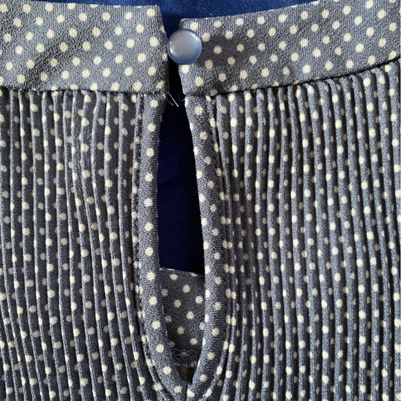 Adrianna Papell Micro Polka Dot Stretch Halter Tank Top Size L Gray White - Picture 8 of 9